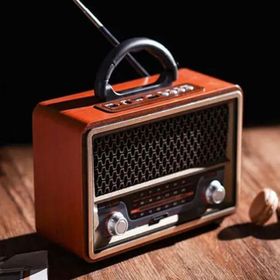 Ultratekno BT5.0 UT-157BT Gri Nostaljik Görünümlü Ahşap Radyo Bluetooth Hoparlör