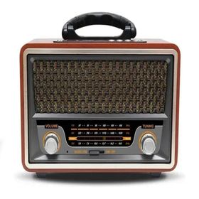 Ultratekno BT5.0 UT-157BT Gri Nostaljik Görünümlü Ahşap Radyo Bluetooth Hoparlör