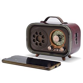 Ultratekno M-1315BT Retro Radyo Şarjlı 3 Band Koyu Gri Bluetooth Hoparlör