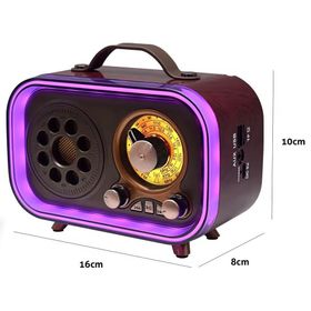 Ultratekno M-1315BT Retro Radyo Şarjlı 3 Band Koyu Gri Bluetooth Hoparlör