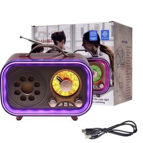 Ultratekno M-1315BT Retro Radyo Şarjlı Açık Gri Bluetooth Hoparlör