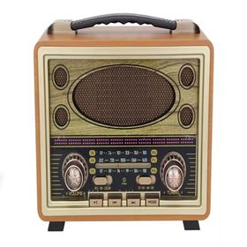 Ultratekno M-2027BT Gerçek Ahşap Eskitme Kaplama Radyo FM AM SW USB TF AUX Destekli Bluetooth Hoparlör