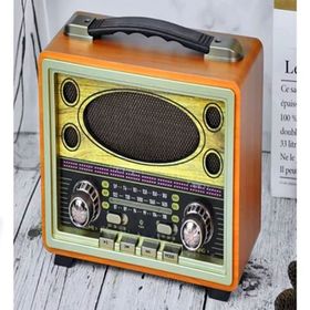 Ultratekno M-2027BT Gerçek Ahşap Eskitme Kaplama Radyo FM AM SW USB TF AUX Destekli Bluetooth Hoparlör