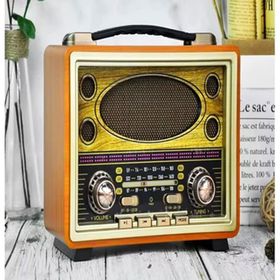 Ultratekno M-2027BT Gerçek Ahşap Eskitme Kaplama Radyo FM AM SW USB TF AUX Destekli Bluetooth Hoparlör