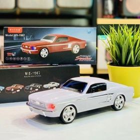 Ultratekno WS-1967BT Ford Mustang GT 1967 Model 10 W FM Radyo USB TF AUX Destekli Speaker Beyaz Bluetooth Hoparlör