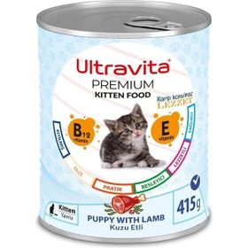 Ultravita Yüksek Proteinli Kuzu Etli Konserve Yaş Yavru 415 gr Kedi Mama