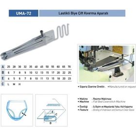 Uma 65X22 / UMA-72 Lastikli Biye Çift Kıvırma Aparatı