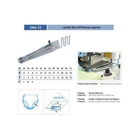 Uma 65X22 / UMA-72 Lastikli Biye Çift Kıvırma Aparatı