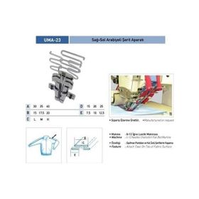 Uma A1079 25x12 mm / UMA-23 Sağ-Sol Arabiyeli Şerit Aparatı