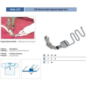 Uma A1231-1 Ayak Ucu 20X5 mm UMA-237(KS66) Çift Kıvırma Şerit Apara