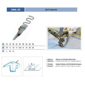 Uma UMA25K 20X10 mm / UMA-25K Çiftli Şerit Apara