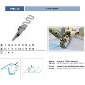 Uma UMA25K 20X10 mm / UMA-25K Çiftli Şerit Apara