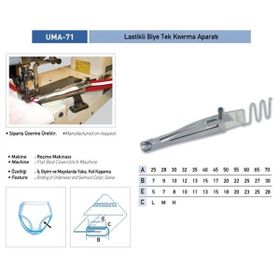 Uma UMA71 40X15 / UMA-71 Lastikli Biye Tek Kıvırma Aparatı