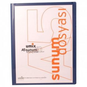 Umix A5 Boyutunda 10'lu Mavi Önden Cepli Sunum Dosyası