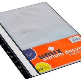 Umix Klasöre Takılabilen 20'li Siyah Sunum Dosyası