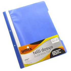 Umix Plus U1180p-Ma A4 Mavi 50'li Plastik Telli Dosya