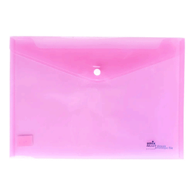 Umix U1120 Pembe Çıtçıtlı Şeffaf Zarf Dosya
