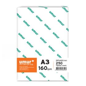 Umur A3 Gramajlı 160gr 1 Paket 250 Sayfa Fotokopi Kağıdı