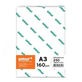 Umur A3 Gramajlı 160gr 1 Paket 250 Sayfa Fotokopi Kağıdı