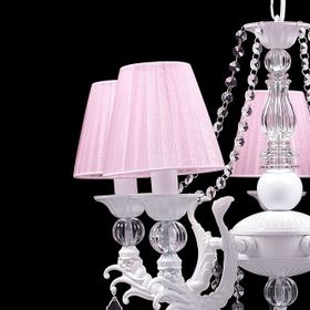 Umur Aydınlatma Eleganza 5'li Beyaz Pembe Abajurlu Avize