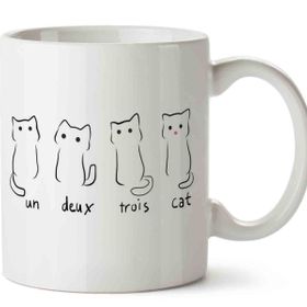 Un Deux Trois Cat Kedi Baskılı Kupa