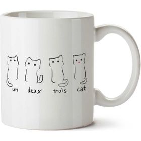 Un Deux Trois Cat Kedi Baskılı Kupa