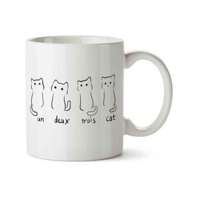 Un Deux Trois Cat Kedi Baskılı Kupa