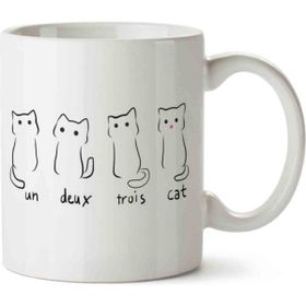 Un Deux Trois Cat Kedi Baskılı Kupa