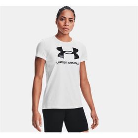 Under Armour 1356305 Live Sportstyle Graphic SS Gümüş Kadın Düz T-Shirt