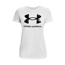 Under Armour 1356305 Live Sportstyle Graphic SS Gümüş Kadın Düz T-Shirt