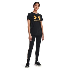 Under Armour 1356305 Live Sportstyle Graphic SS Yuvarlak Yaka Düz Siyah Kadın T-Shirt