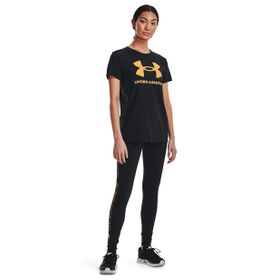 Under Armour 1356305 Live Sportstyle Graphic SS Yuvarlak Yaka Düz Siyah Kadın T-Shirt