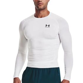 Under Armour 1361524-100 Beyaz UA HG Armour Comp LS Antrenman Erkek T-Shirt