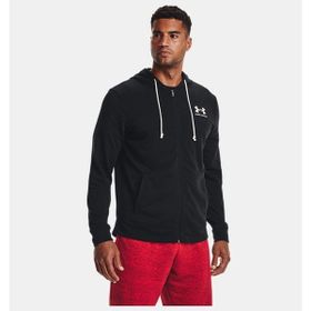 Under Armour 1370409 UA Rival Terry LC FZ Siyah Erkek Kapüşonlu Zip Ceket