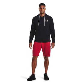 Under Armour 1370409 UA Rival Terry LC FZ Siyah Erkek Kapüşonlu Zip Ceket