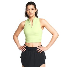 Under Armour 1386344-383 Run Anywhere Crop Tank Yeşil Koşu Kadın Atlet