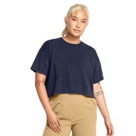 Under Armour 1389153-410 W Varsity Crop HW SS Mavi Antrenman Kadın T-Shirt