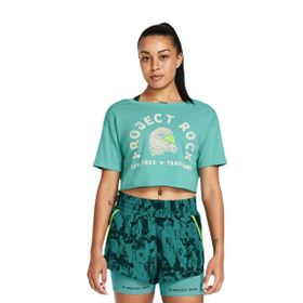 Under Armour Project Rock Balance Graphic Yeşil Kısa Kollu Kadın T-Shirt