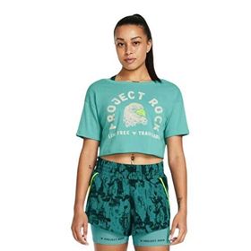 Under Armour Project Rock Balance Graphic Yeşil Kısa Kollu Kadın T-Shirt