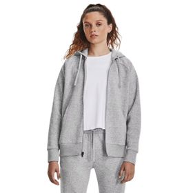 Under Armour Rival Fleece Kapüşonlu Fermuarlı Gri Kadın Sweatshirt