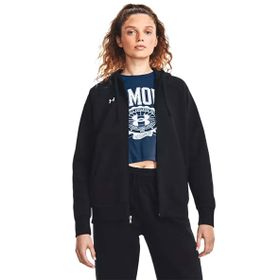 Under Armour Rival Fleece Kapüşonlu Fermuarlı Siyah Kadın Sweatshirt