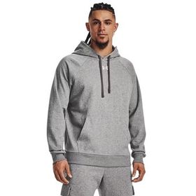 Under Armour Rival Fleece Logo Kapüşonlu Steel Light Heather-Black Gri Üst Erkek Sweatshirt