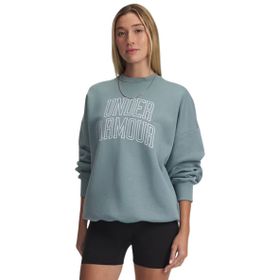 Under Armour Rival Fleece Oversize Varsity Crew Su Yeşili Kadın Sweatshirt