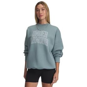 Under Armour Rival Fleece Oversize Varsity Crew Su Yeşili Kadın Sweatshirt