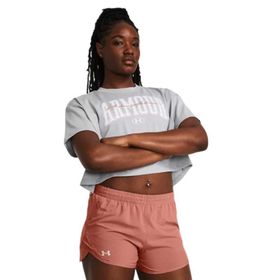 Under Armour Scripted Gri Kısa Kollu Crop Kadın T-Shirt