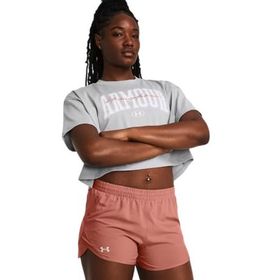 Under Armour Scripted Gri Kısa Kollu Crop Kadın T-Shirt