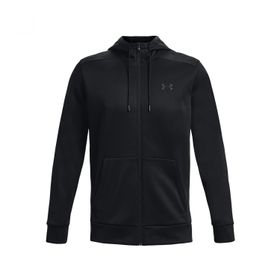 Under Armour UA Armour Fleece FZ Black-Black Hoodie Erkek Sweatshirt