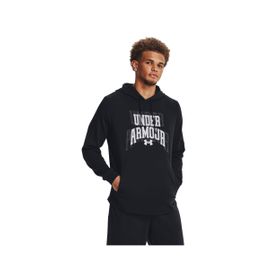 Under Armour UA Rival Terry Graphic HD Black White Erkek Sweatshirt
