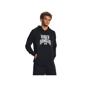 Under Armour UA Rival Terry Graphic HD Black White Erkek Sweatshirt