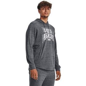 Under Armour UA Rival Terry Graphic HD Pitch Gray Full Heather White Erkek Sweatshirt